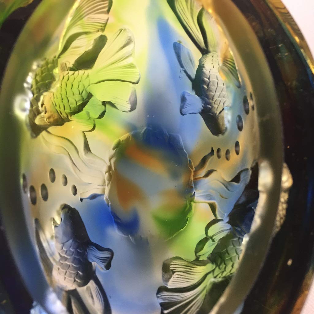 Amazon.co.jp: ゴールデンタイムズ 金魚 宝物ボウル/水槽 色釉ガラス